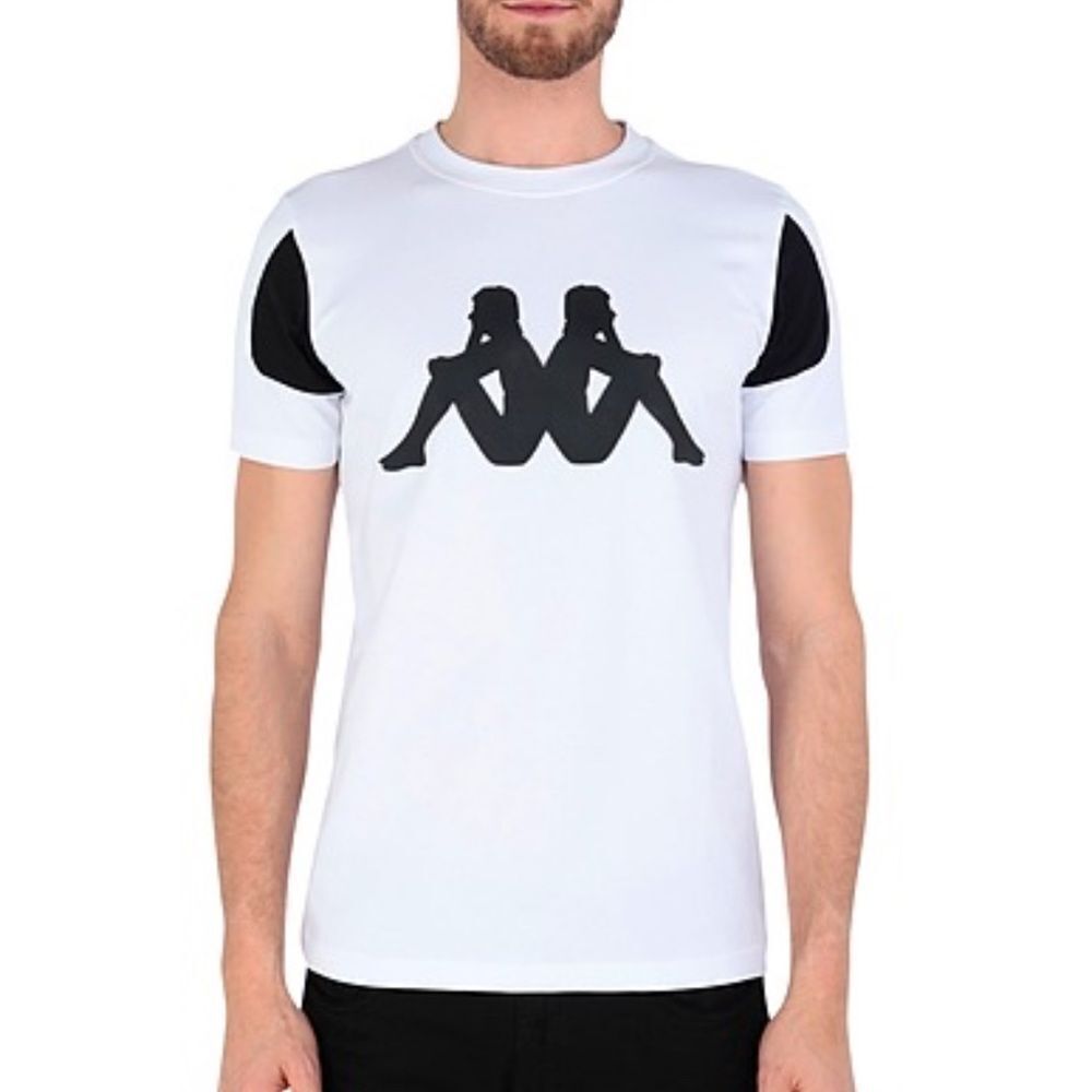 Kappa Kontroll Black & White Men’s Cotton T-shirt(Size Medium)